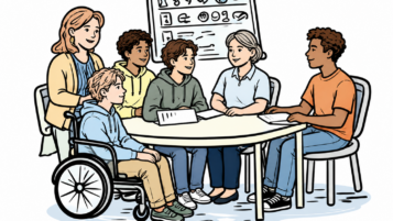 High School kids around a table
